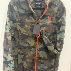 Hurley Big Kids XL Fleece Camouflage Jacket with Bright Orange Trim - NWT